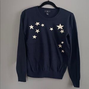 Elegant Navy Star Patterned Sweater